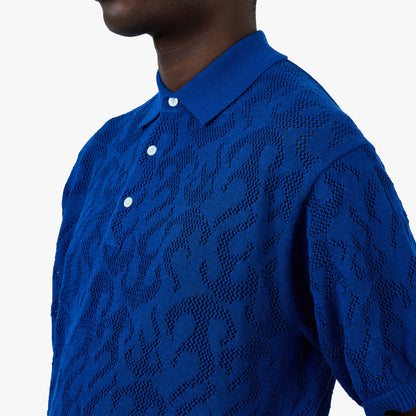 Polo en maille BEAMS calibre 12 / Bleu roi