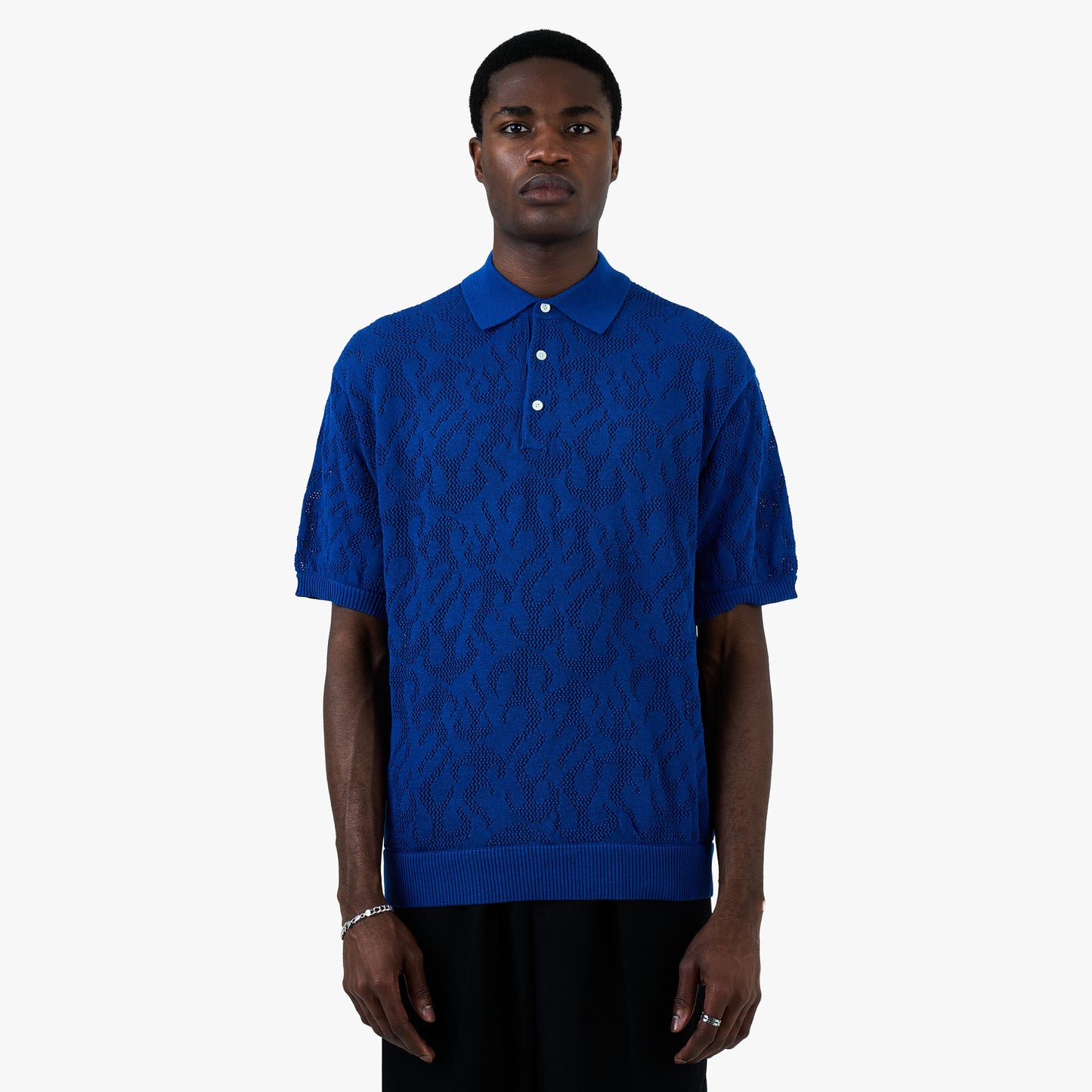 Polo en maille BEAMS calibre 12 / Bleu roi