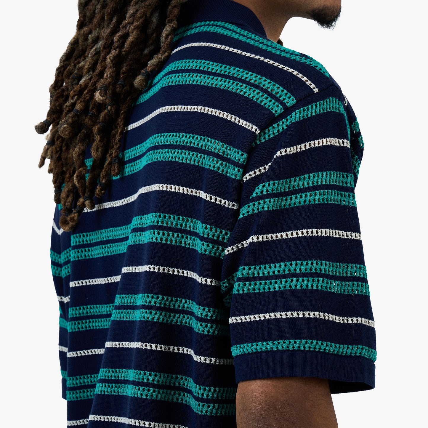 BEAMS 12 Gauge Mesh Polo Shirt / Navy