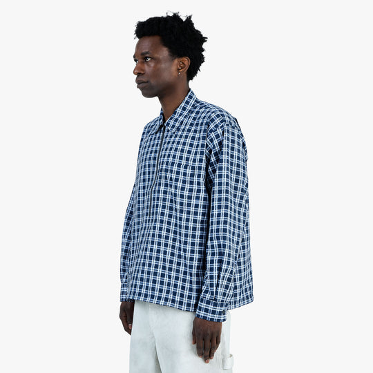 BEAMS Half Zip Pullover Shirt / Blue