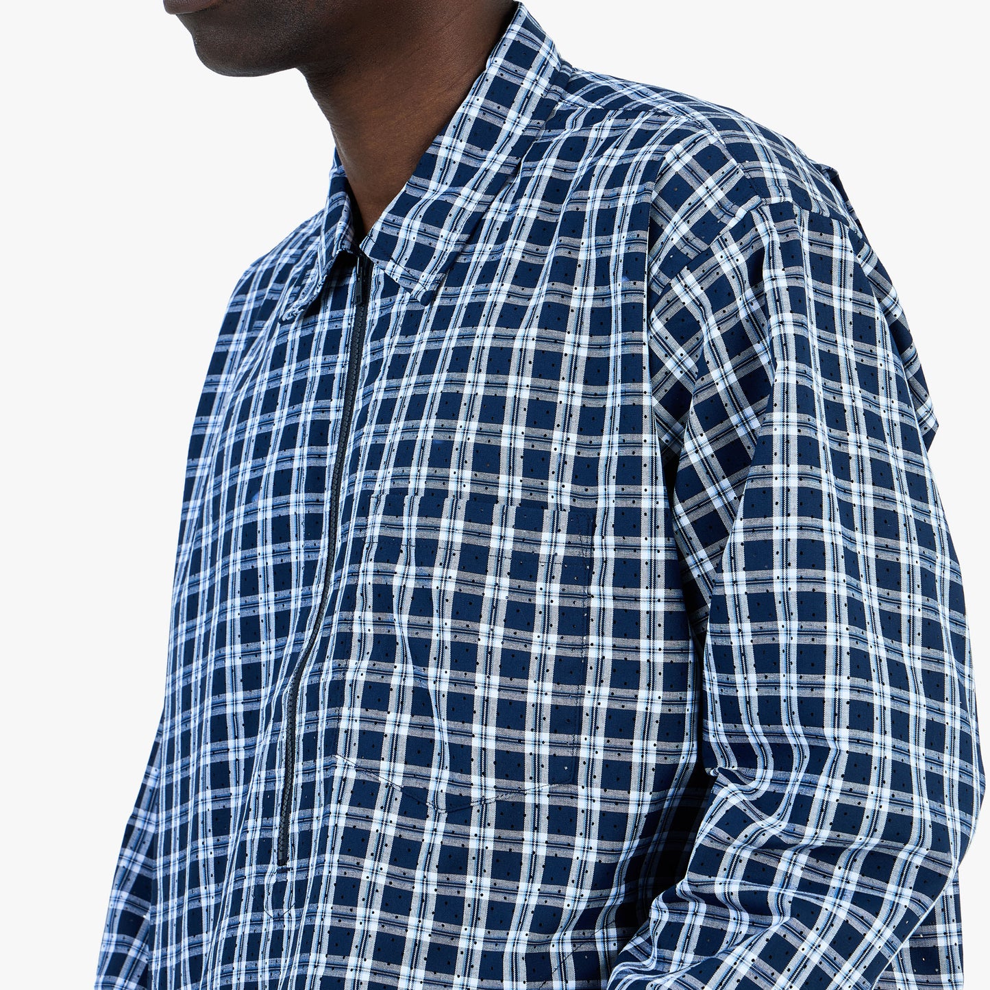 BEAMS Half-Zip Pullover Shirt / Blue