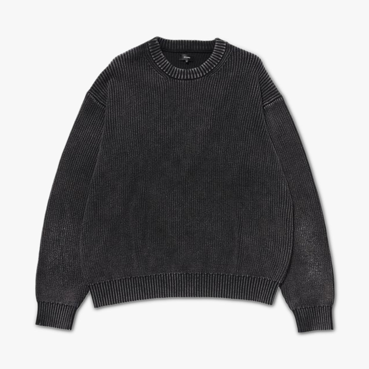 BEAMS 7G Snow Wash Crewneck Knit / Black