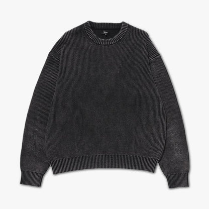 BEAMS 7G Snow Wash Crewneck Knit / Black