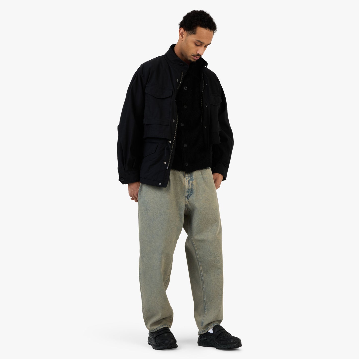 BEAMS Wide Tapered Denim / Pink Used