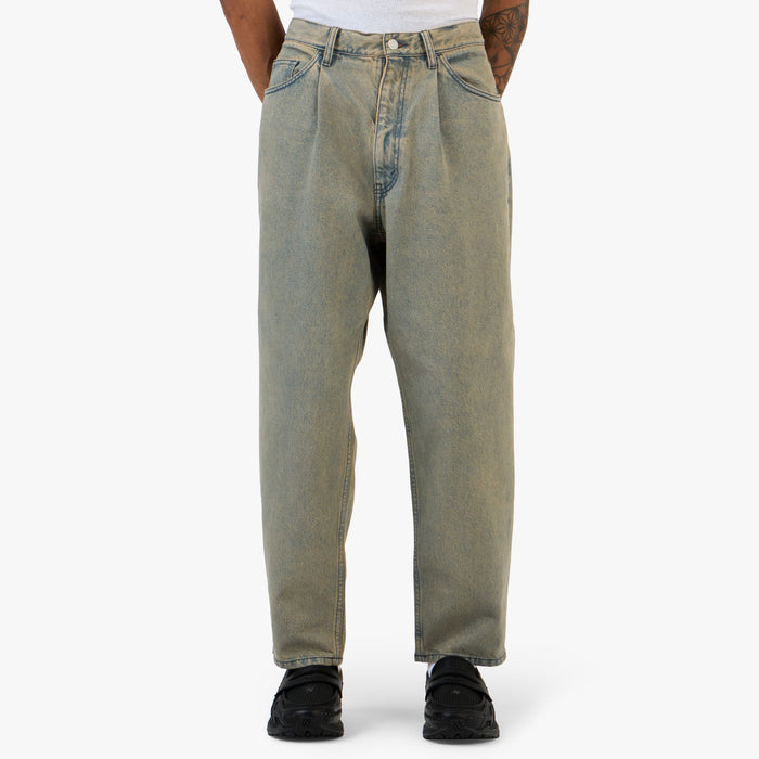 Beams Wide Tapered Denim Pink Used 1