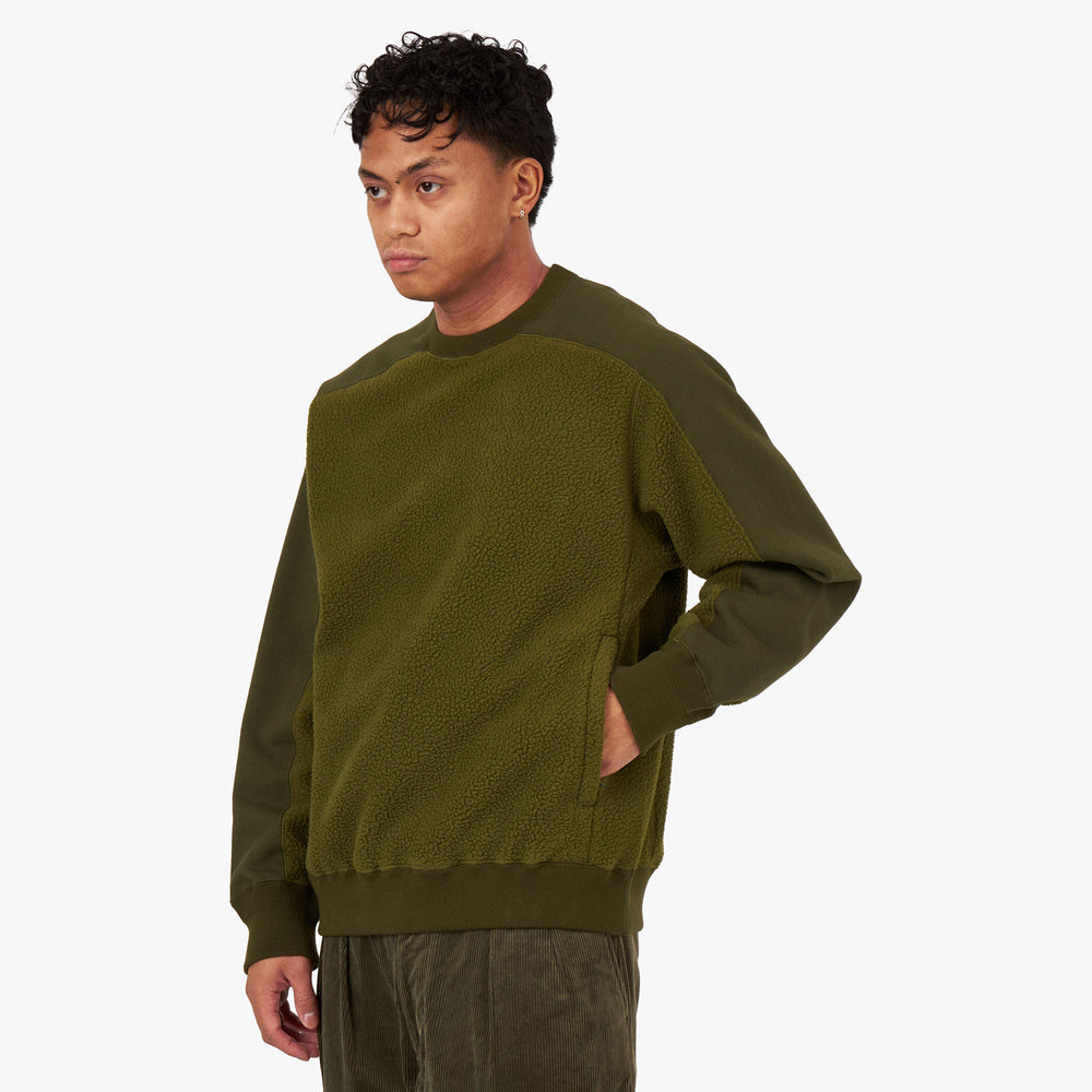 BEAMS PLUS MIL Fleece Crewneck / Olive