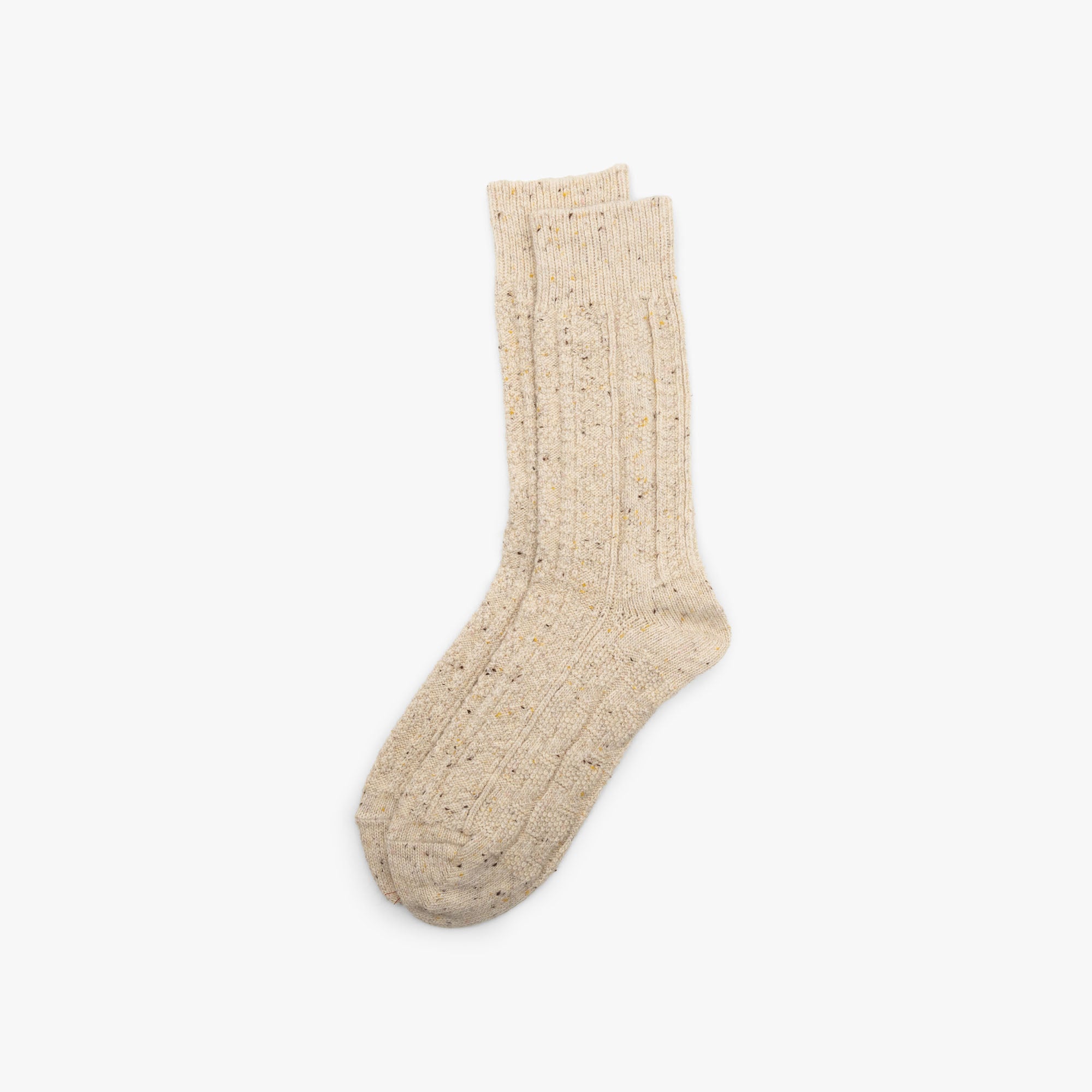 BEAMS PLUS Cable Nep Crazy Chaussettes / Blanc Cassé 1