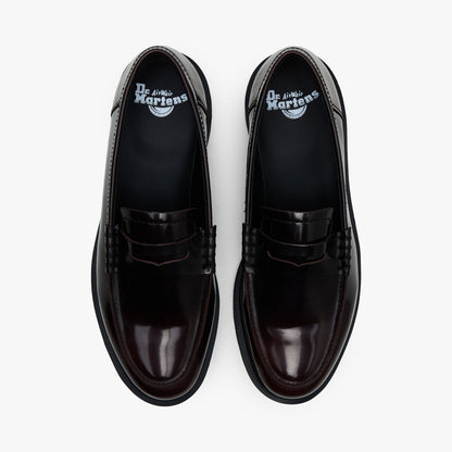Dr. Martens Mayfare Rub Off Leather Penny Loafers / Arcadia Rouge Cerise
