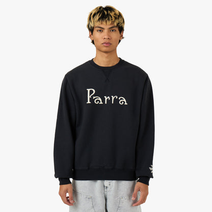 by Parra Weird Trad Logo Chandail à capuchon Bleu Marine Foncé