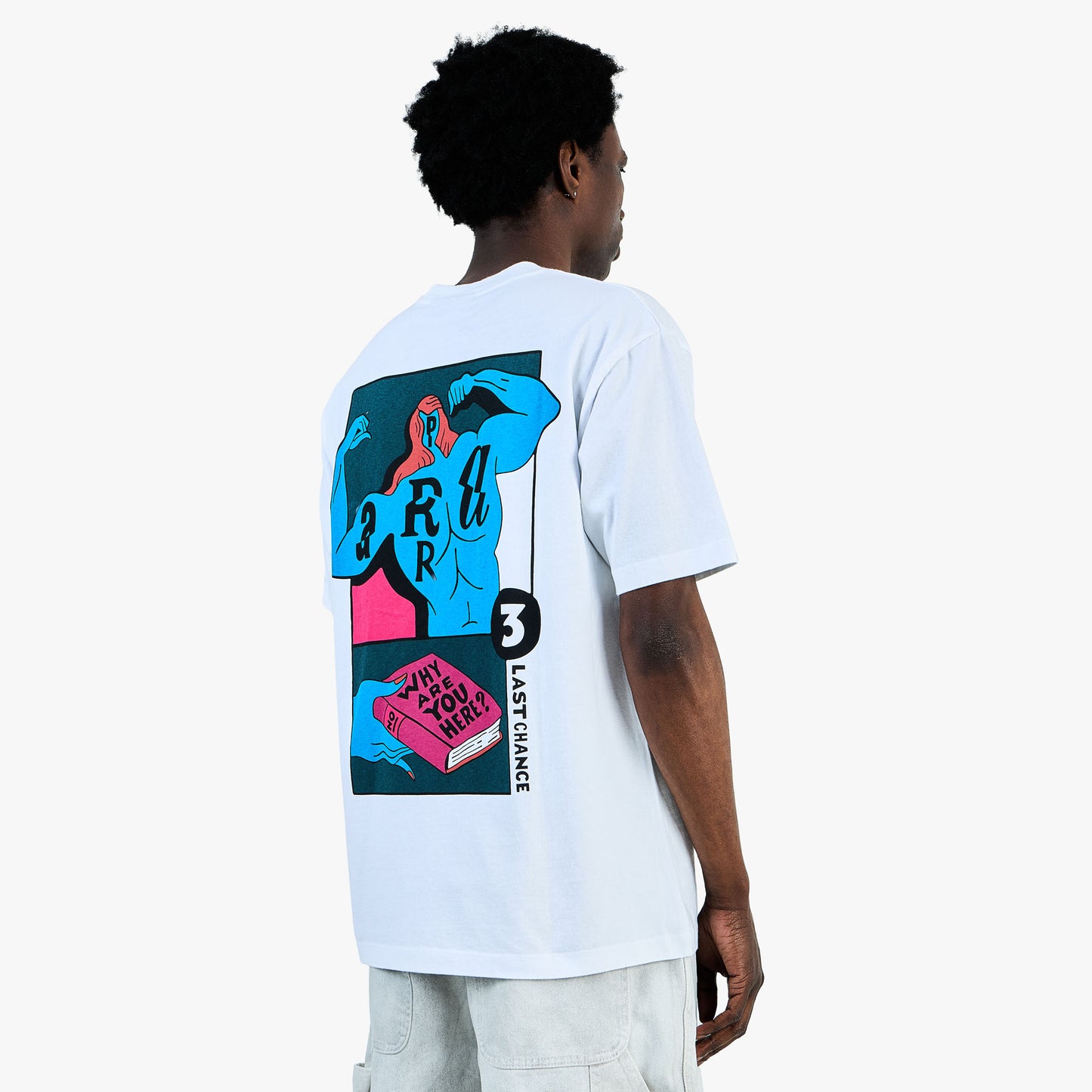 T-shirt by Parra Why Are You Here / Blanc