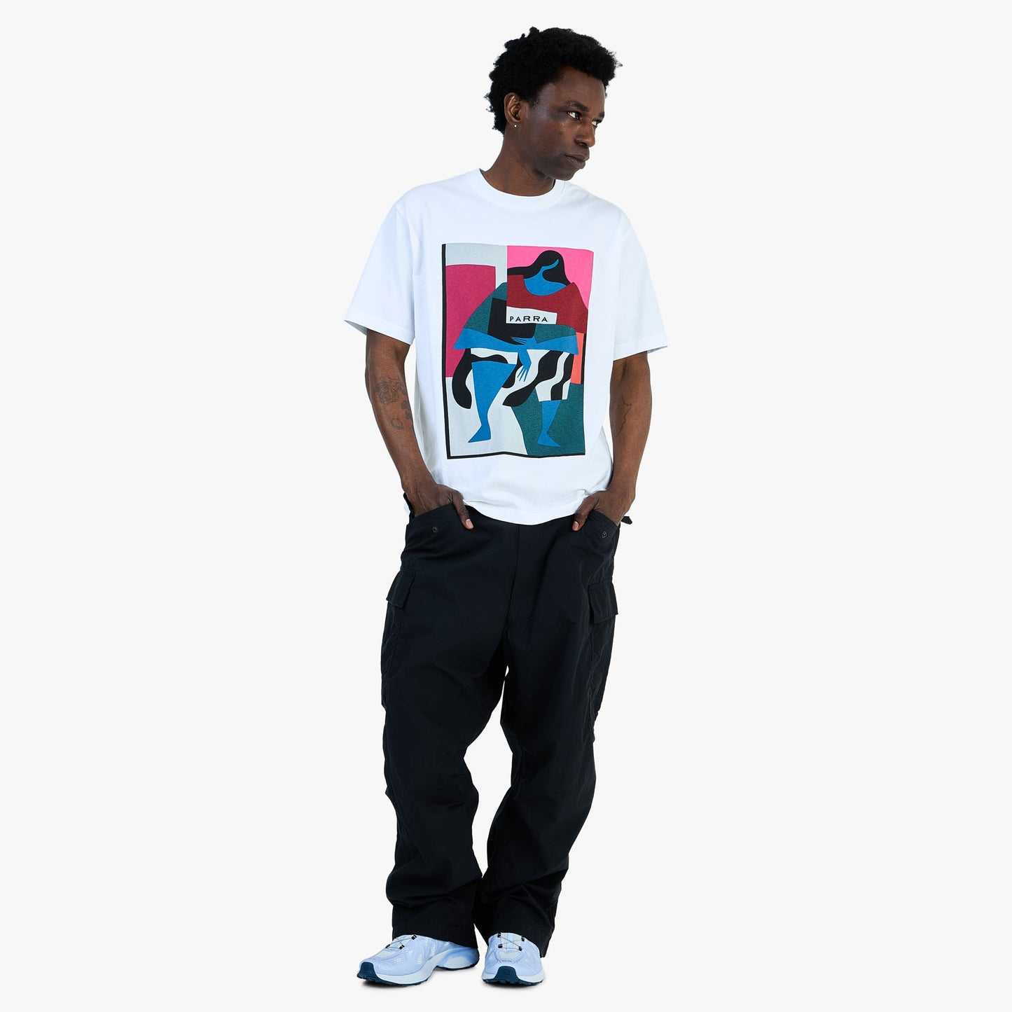 T-shirt by Parra Reading The Square / Blanc