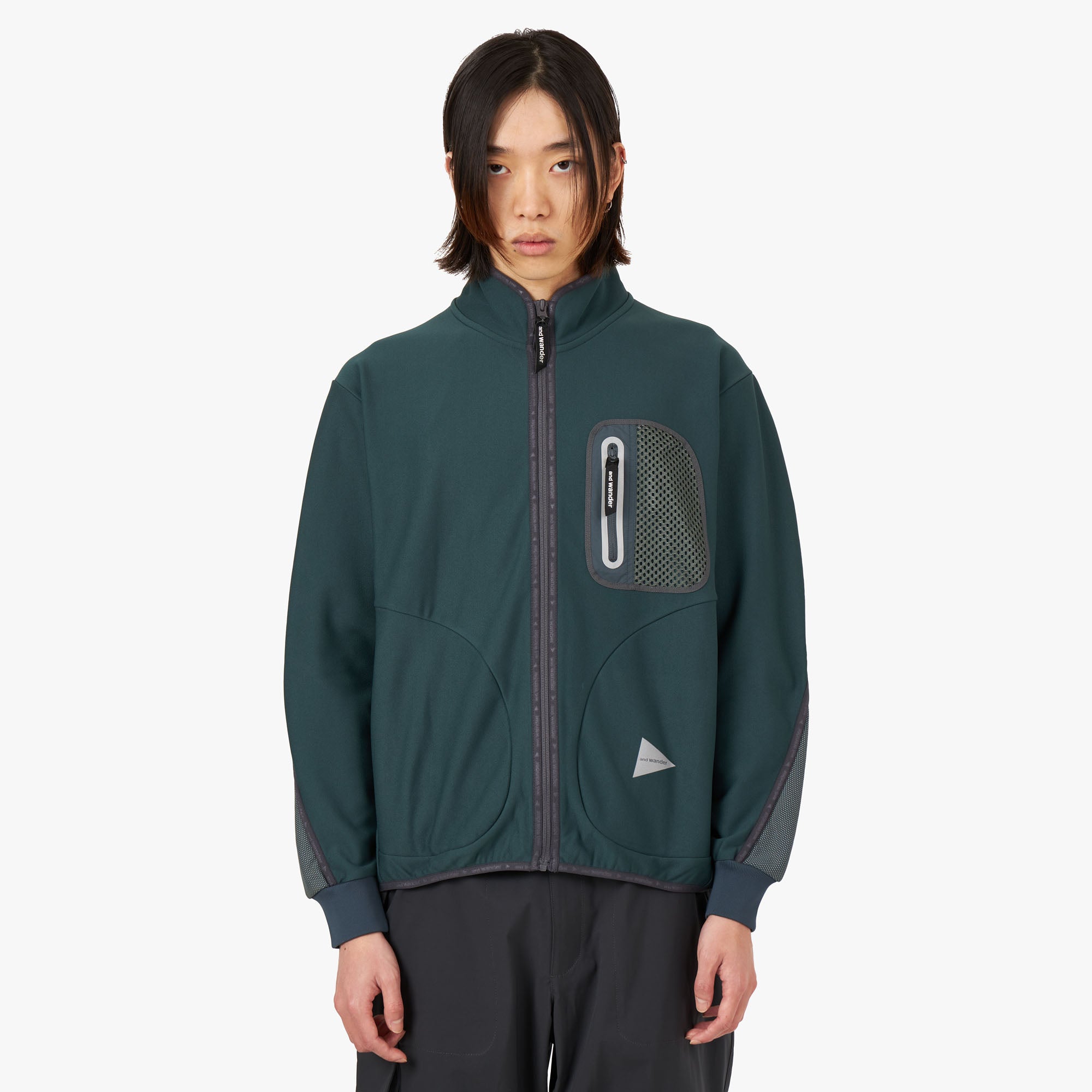 and wander Light Fleece Jacket / Green