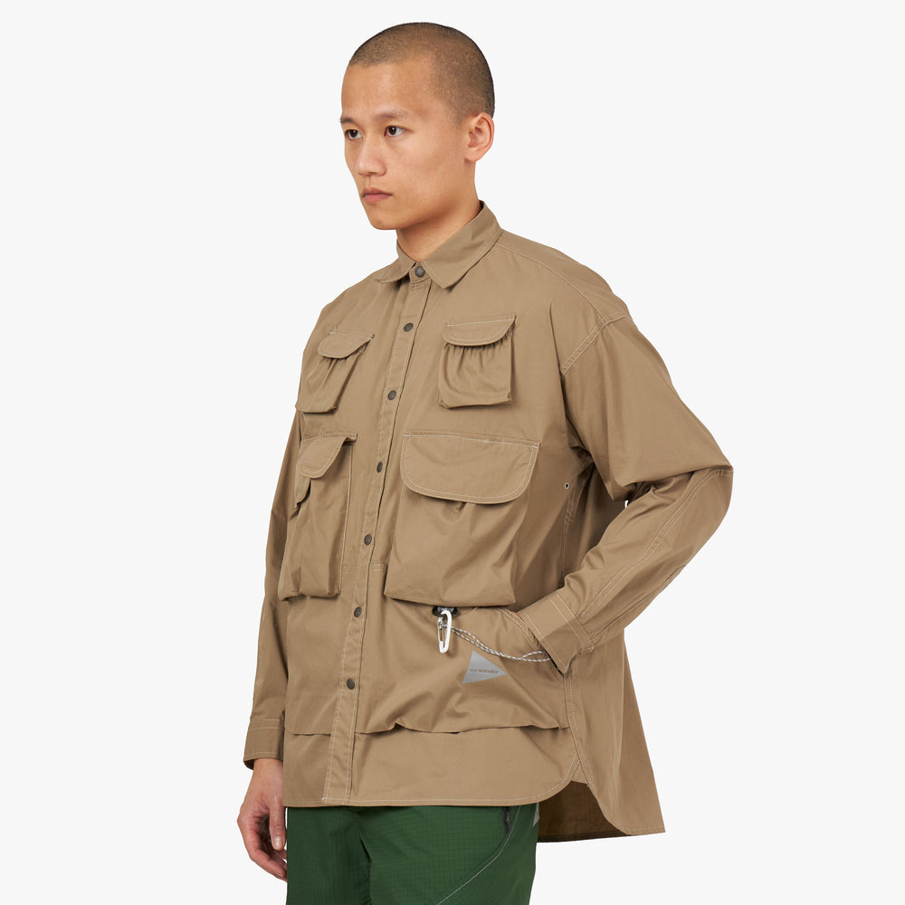 and wander Multi Pocket Shirt Jacket / Beige