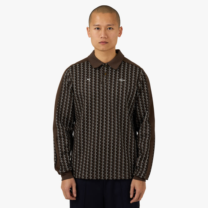 PUMA x JJJJound T7 Longsleeve Polo Chocolate 1