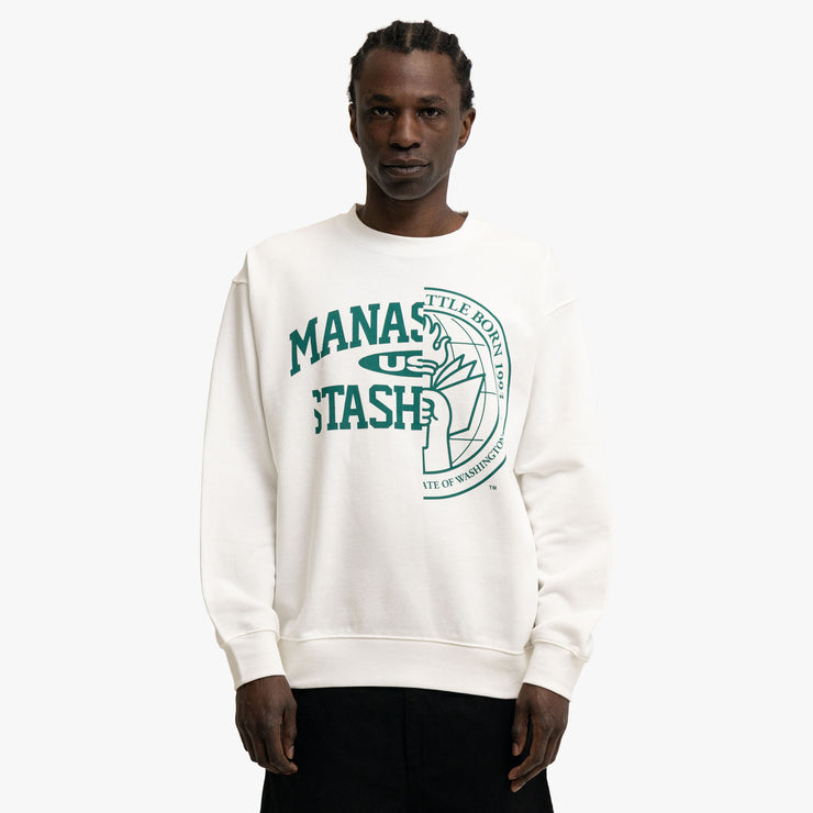 Manastash Collegiate Crewneck White 1