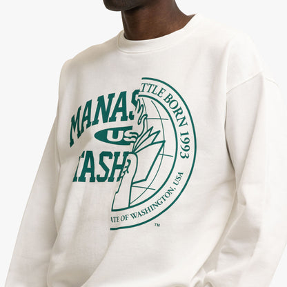 Manastash Collegiate Crewneck Blanc