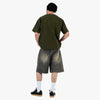 Adidem Asterisks Waxed Two-Tone Denim Rivet Shorts / Black 7