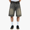 Adidem Asterisks Waxed Two-Tone Denim Rivet Shorts / Black 1