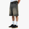 Adidem Asterisks Waxed Two-Tone Denim Rivet Shorts / Black 2