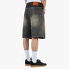 Adidem Asterisks Waxed Two-Tone Denim Rivet Shorts / Black 3