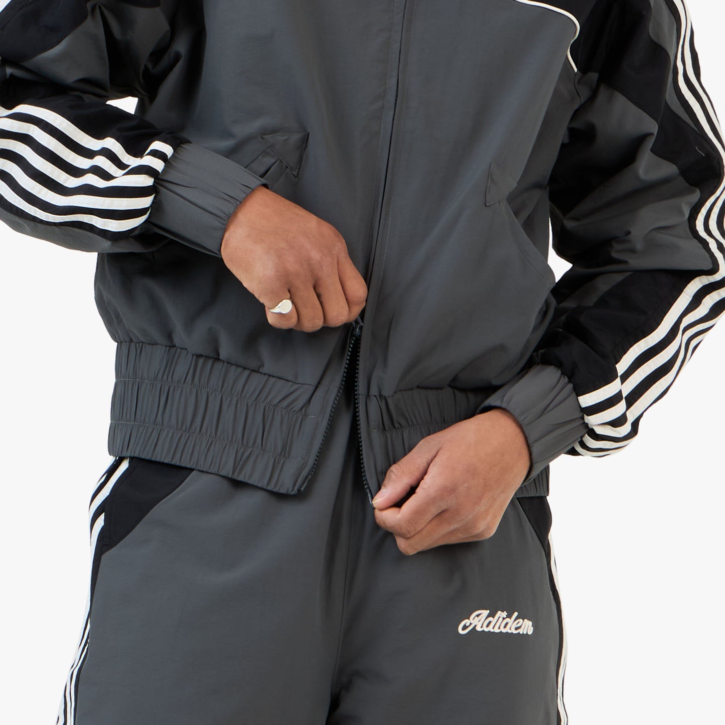 Adidem Astericks Stripped Tracket Jacket Black