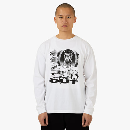 Afield Out Cosmos Longsleeve T-Shirt White