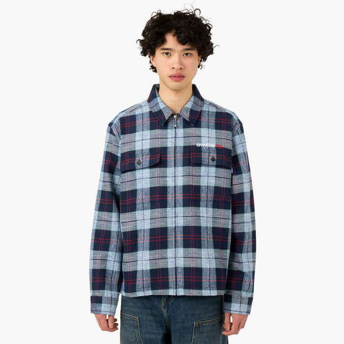 Awake NY Chemise en Flanelle à zip Bleu 1