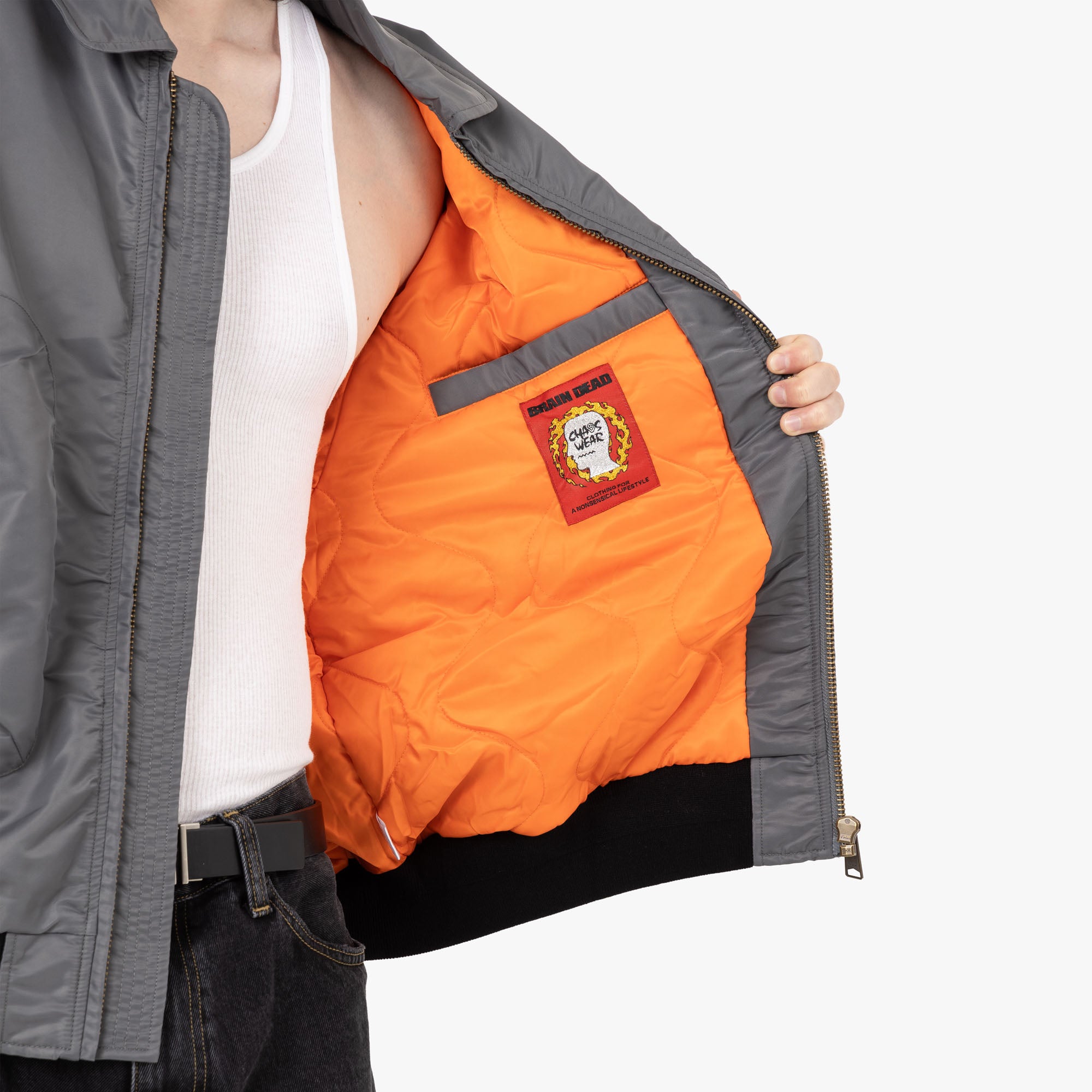 Brain Dead 3D Flight Jacket / Steel | Livestock