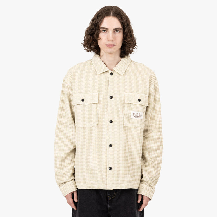 Brain Dead Chemise gaufrée à boutons sur le devant / Chocolat 1