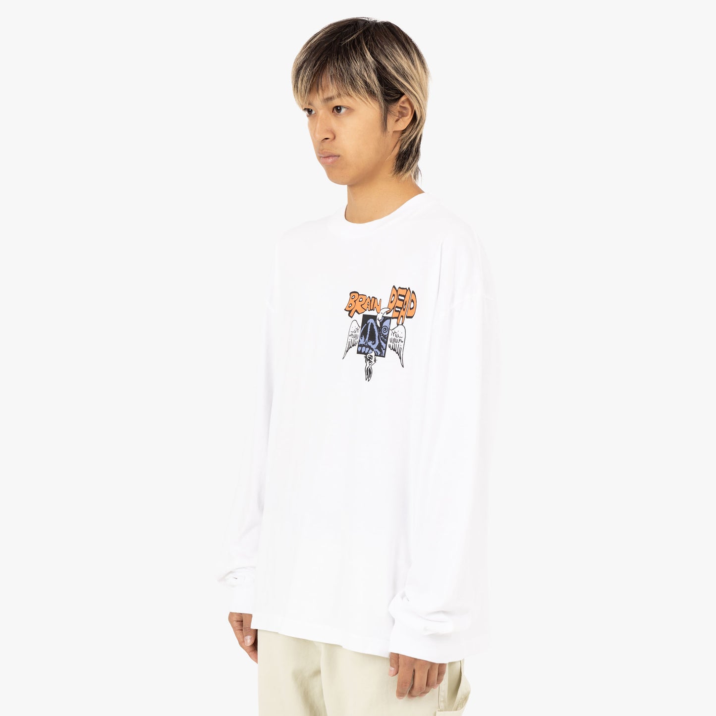 Brain Dead Cosmic Debris L/S Shirt / Blanc