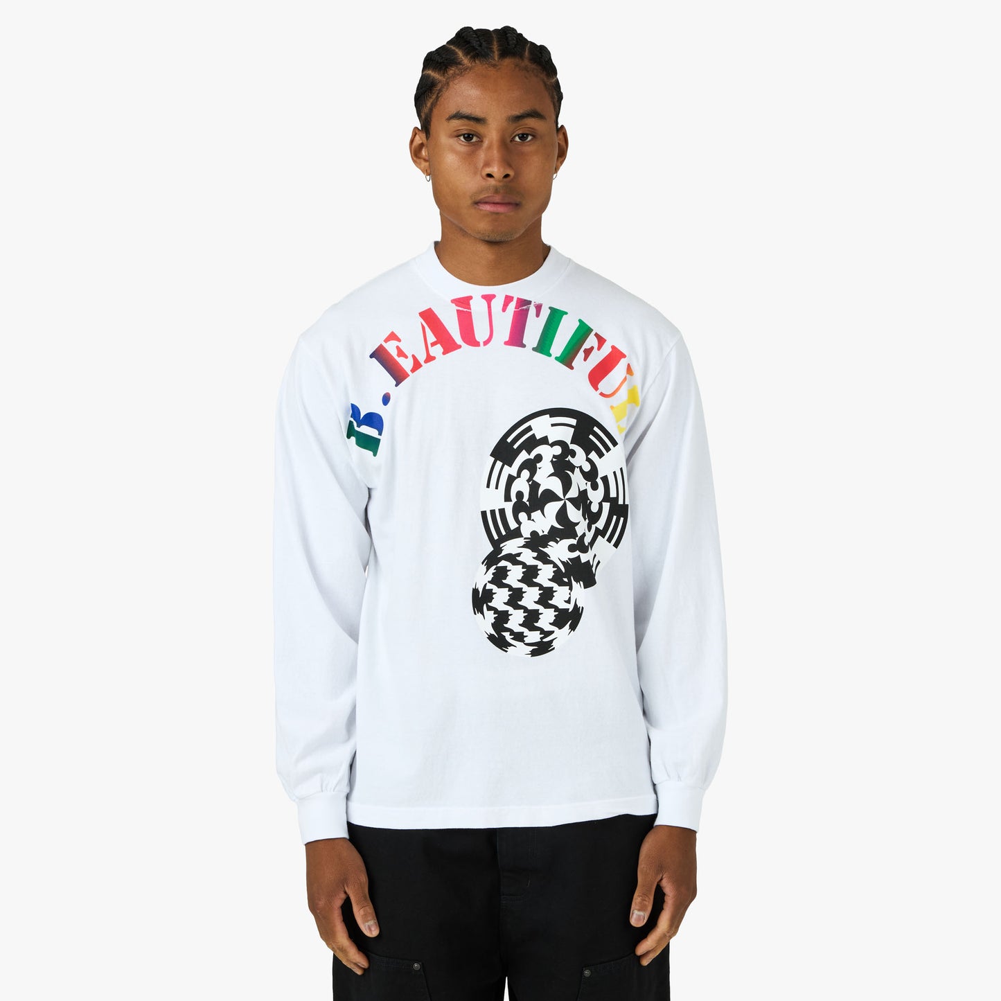 b.Eautiful Silhouette Long-Sleeve T-Shirt White