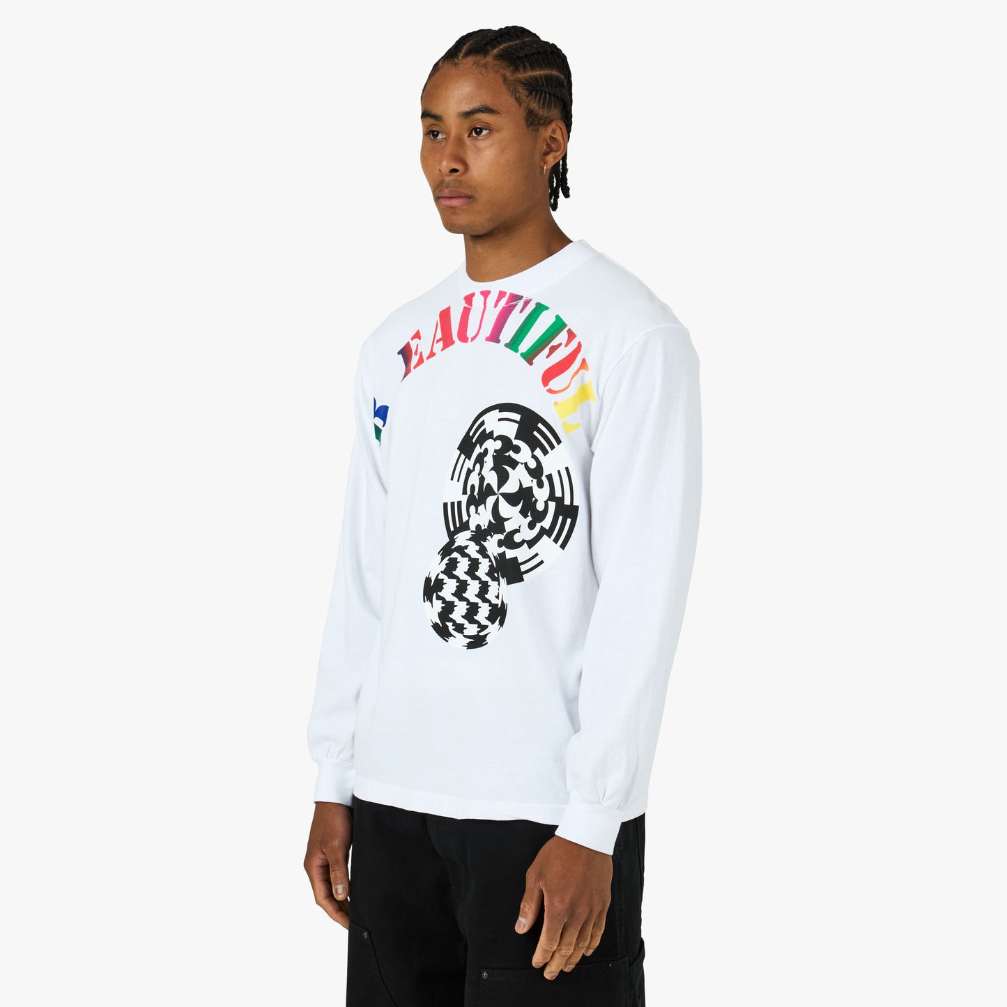 b.Eautiful Silhouette Long-Sleeve T-Shirt White