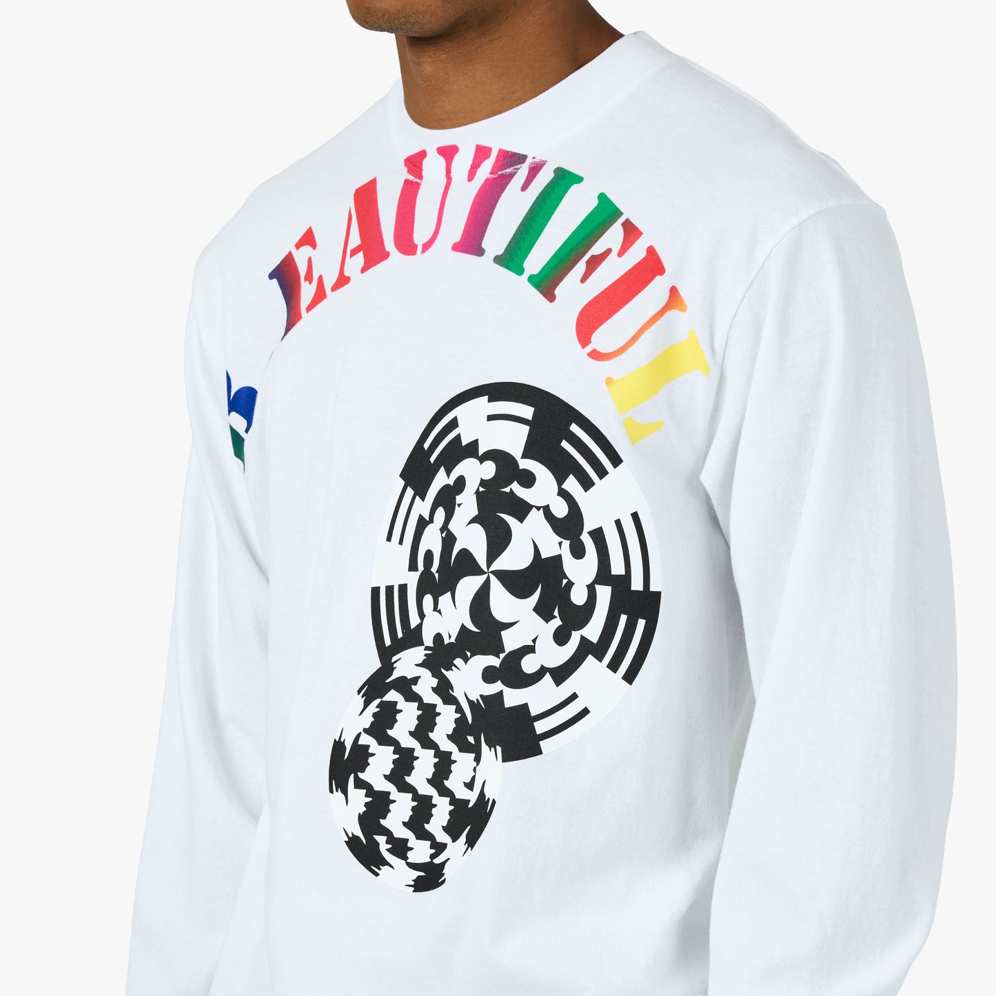 b.Eautiful Silhouette Long-Sleeve T-Shirt White