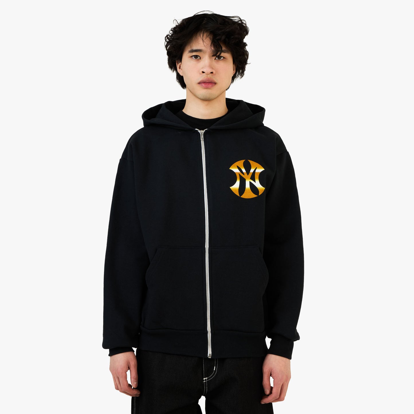 b.Eautiful x Sara Yukiko Wavy NY Zip Up Hoodie Navy