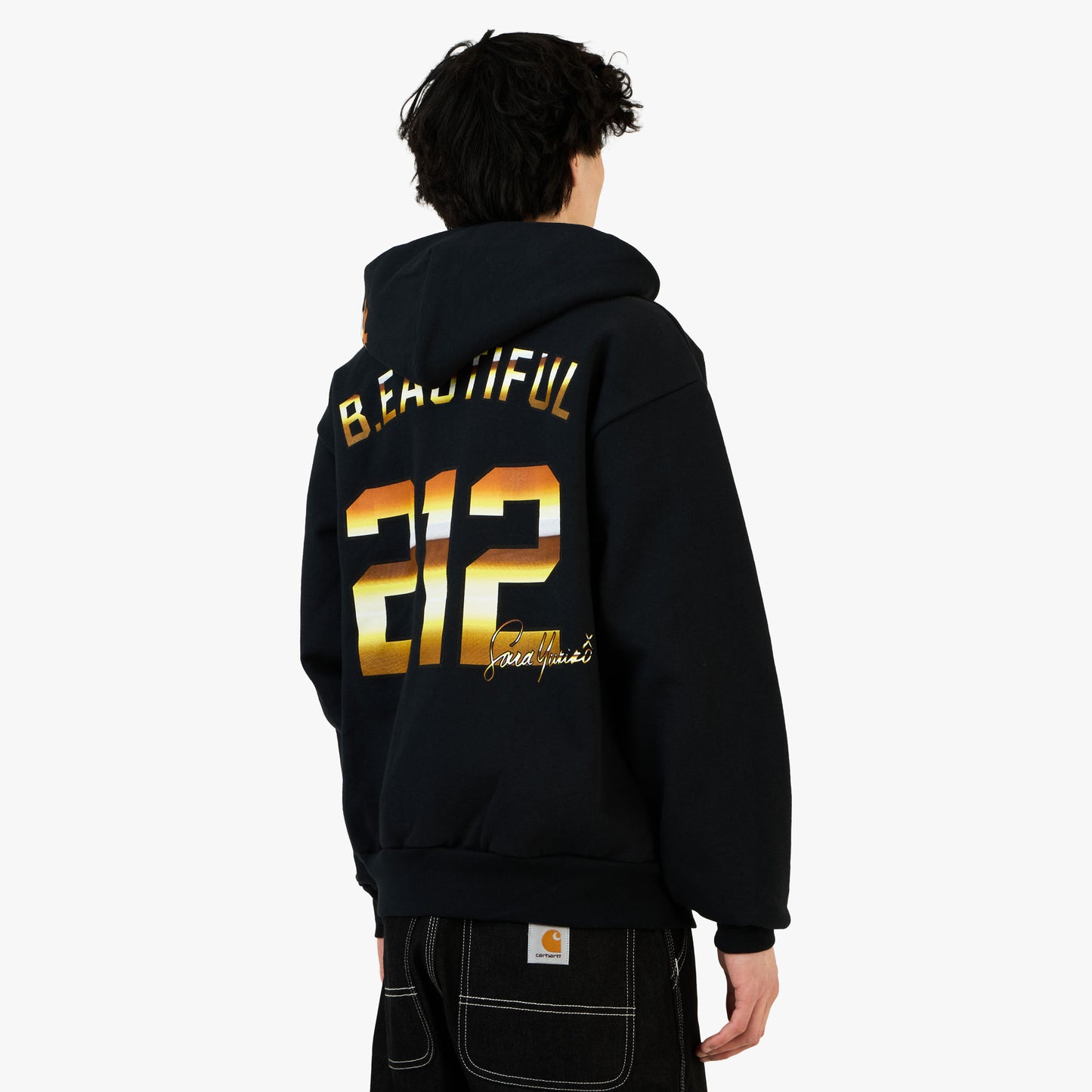 b.Eautiful x Sara Yukiko Wavy NY Zip Up Hoodie Navy