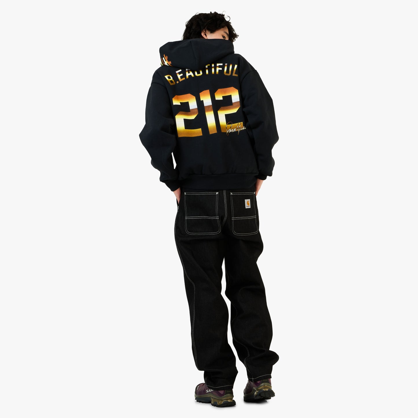 b.Eautiful x Sara Yukiko Wavy NY Zip Up Hoodie Navy