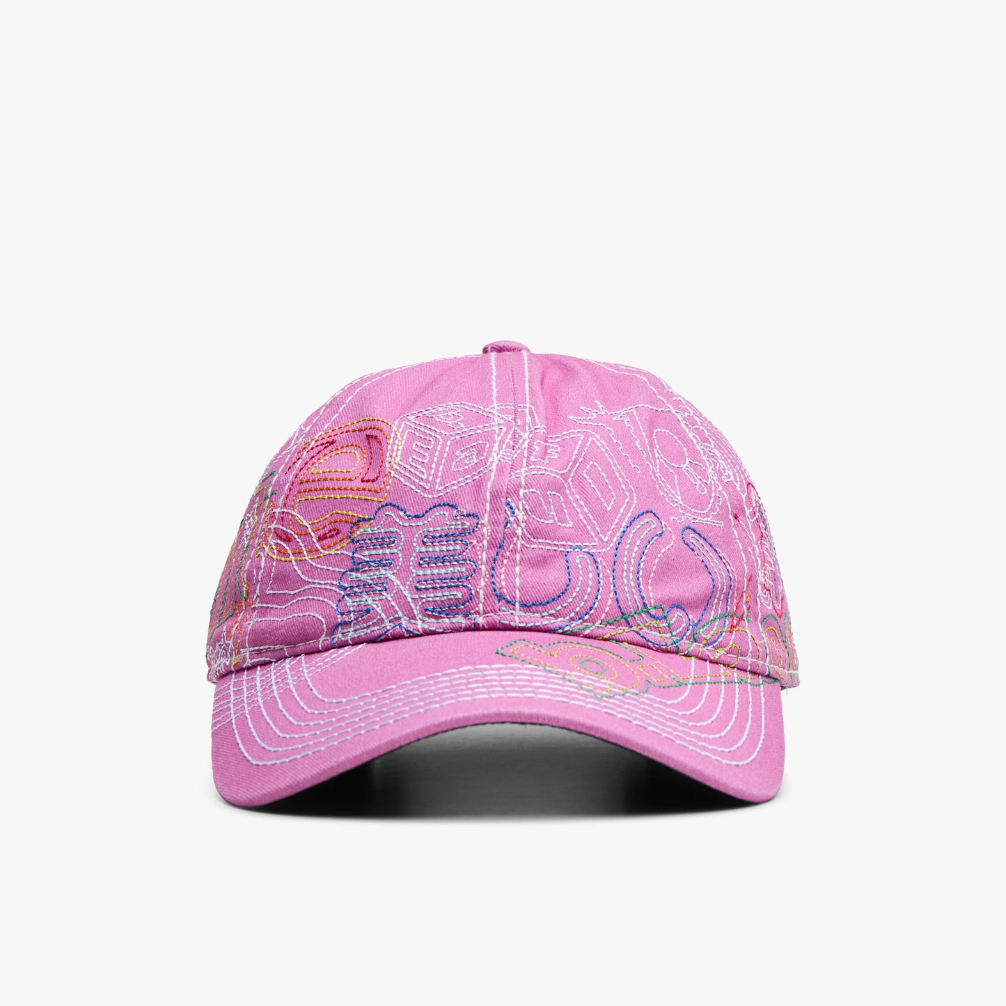 b.Eautiful Stitch Mania 6 Panel Hat Off-Pink / Multi