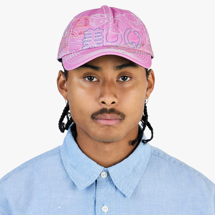 b.Eautiful Stitch Mania 6 Panel Hat Off-Pink / Multi 1