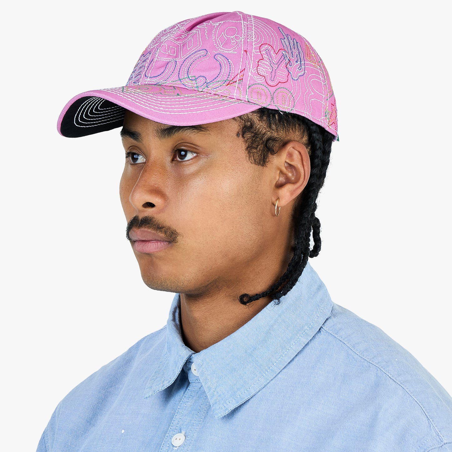 b.Eautiful Stitch Mania 6 Panel Hat Off-Pink / Multi