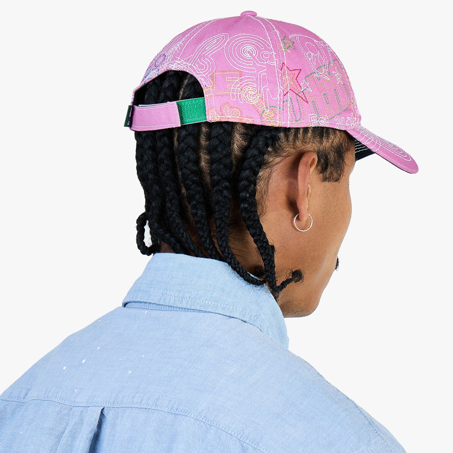 b.Eautiful Stitch Mania 6 Panel Hat Off-Pink / Multi