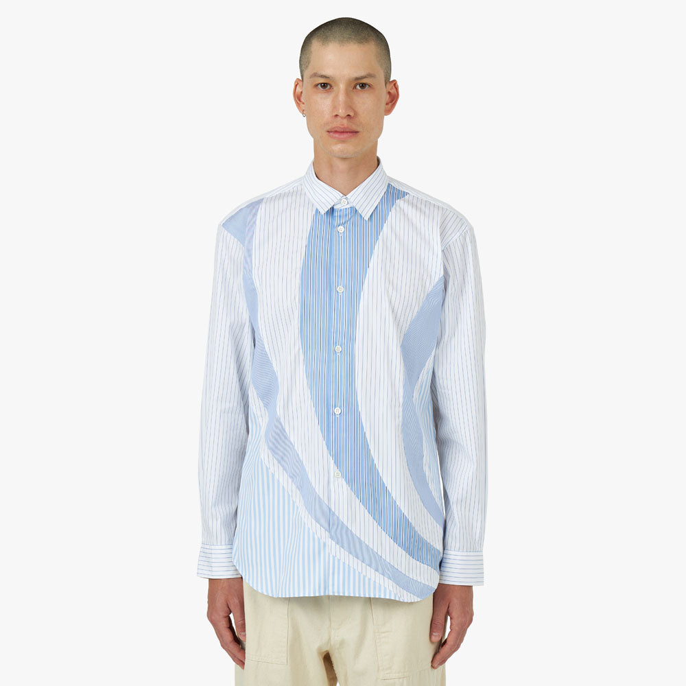 COMME des GARÇONS SHIRT Poplin Stripe Shirt Blue / Multi