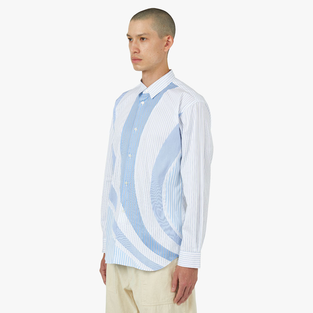 トップス COMME des GARCONS SHIRT Stripe Shirt COMME des GARÇONS SHIRT Poplin Stripe Shirt Blue / Multi – Livestock