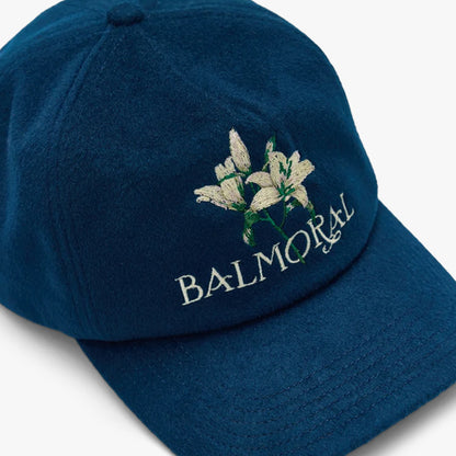 Casquette 5 pans en cachemire Balmoral Lily / Bleu marine