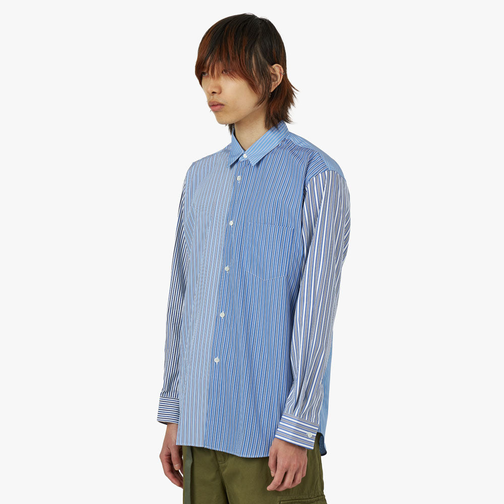トップス COMME des GARCONS SHIRT Stripe Shirt COMME des GARÇONS SHIRT Striped Poplin Shape 5 / Blue | Livestock