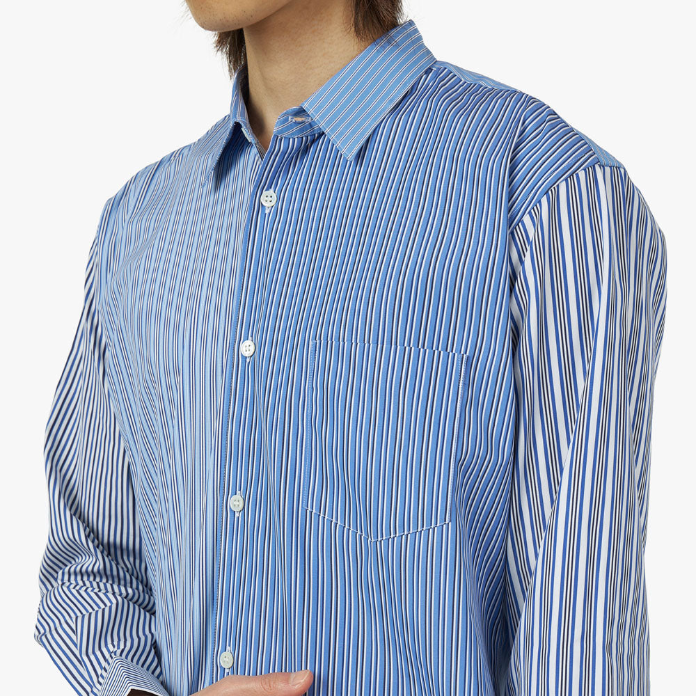 COMME des GARÇONS SHIRT Striped Poplin Shape 5 / Blue – Livestock