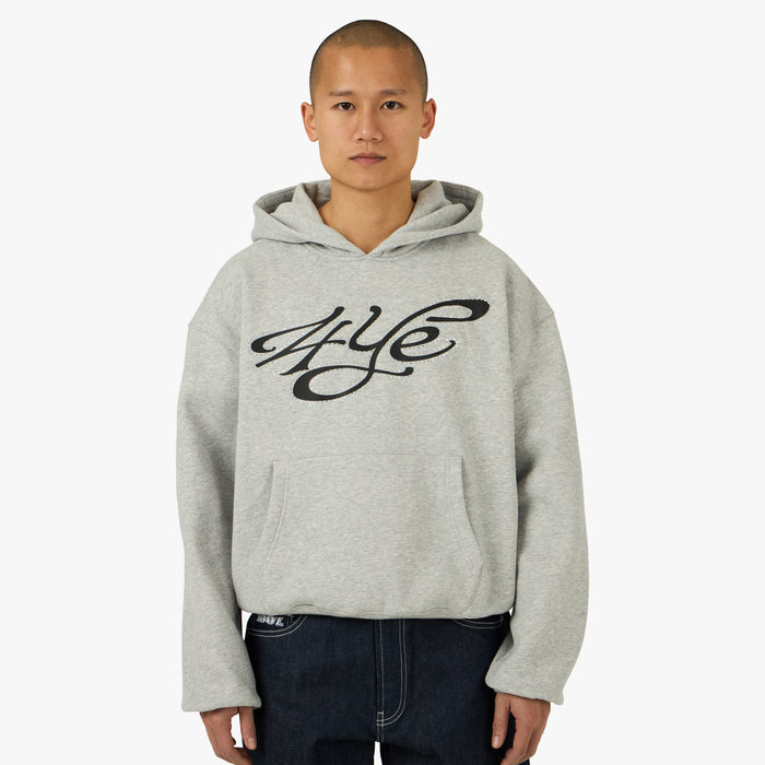 Sweat à capuche 4YE Signature orné de strass, gris clair chiné 1