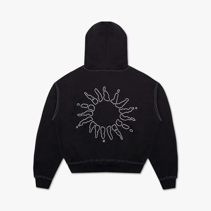 4YE Signature Zip Hoodie Black/White