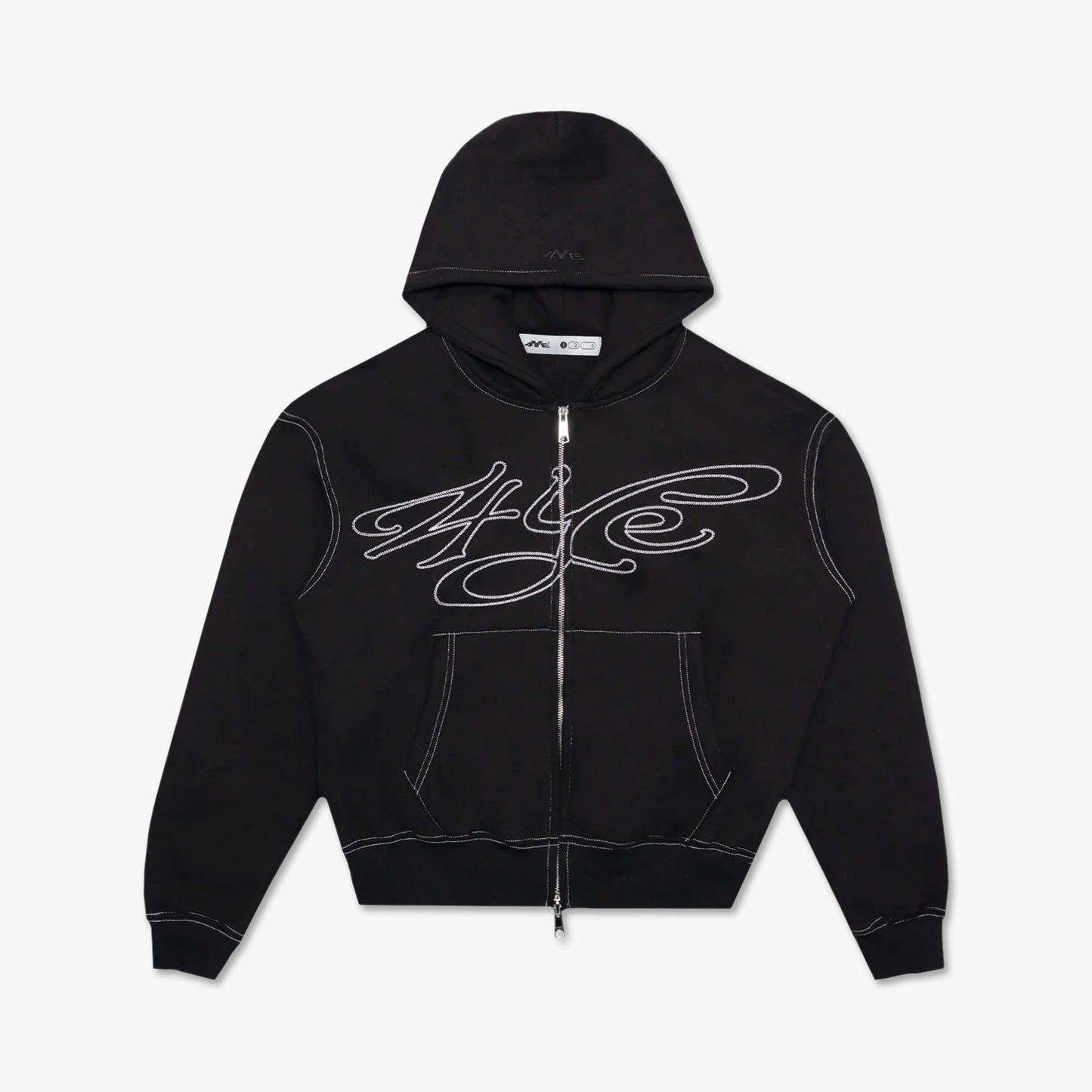 4YE Signature Zip Hoodie Black/White