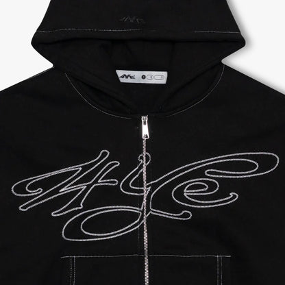4YE Signature Zip Hoodie Black/White