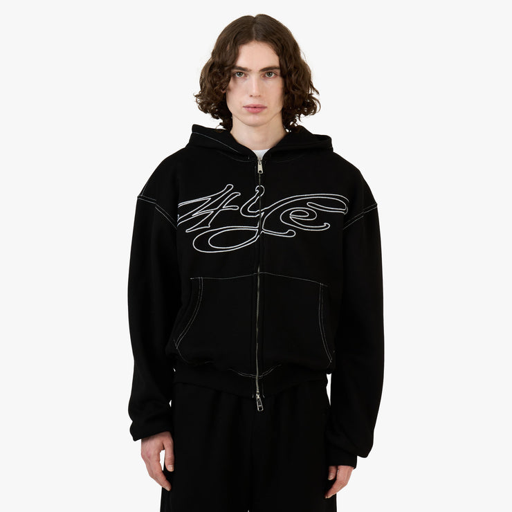 4YE Signature Zip Hoodie Black/White 1